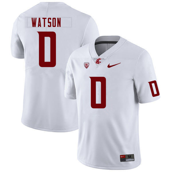 Men #0 Jaylen Watson Washington State Cougars College Football Jerseys Sale-White